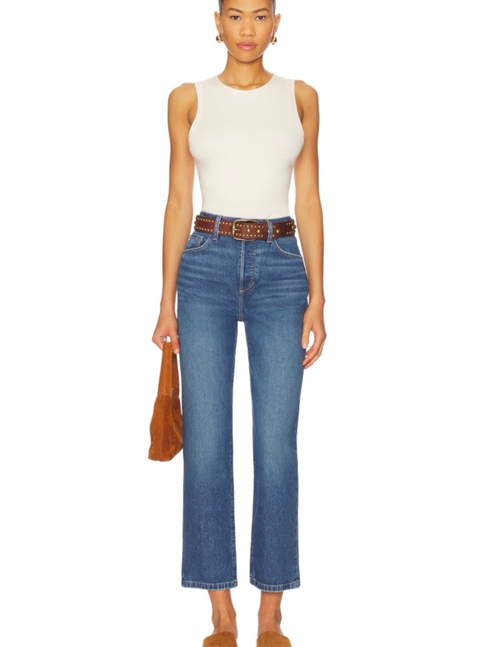 NWT Favorite Daughter Valentina Super High Rise Straight Leg Jeans - Essex